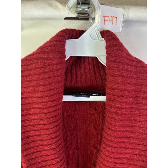 VTG 90s Ralph Lauren Merino Wool Cable Knit Shawl Collar Sweater - Picture 5 of 7